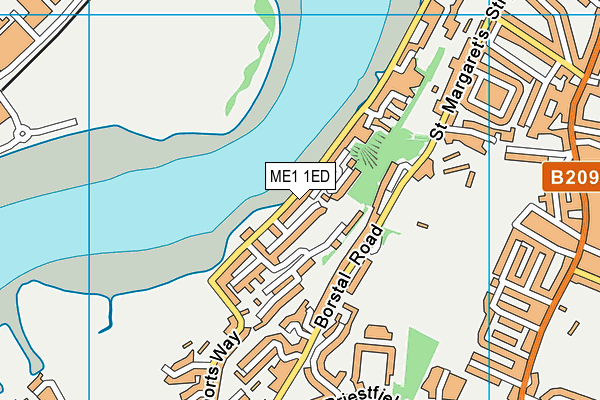 ME1 1ED map - OS VectorMap District (Ordnance Survey)