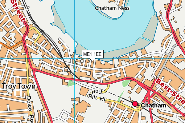 ME1 1EE map - OS VectorMap District (Ordnance Survey)