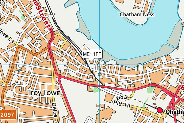 ME1 1FF map - OS VectorMap District (Ordnance Survey)