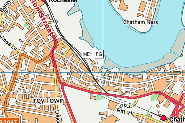 ME1 1FG map - OS VectorMap District (Ordnance Survey)