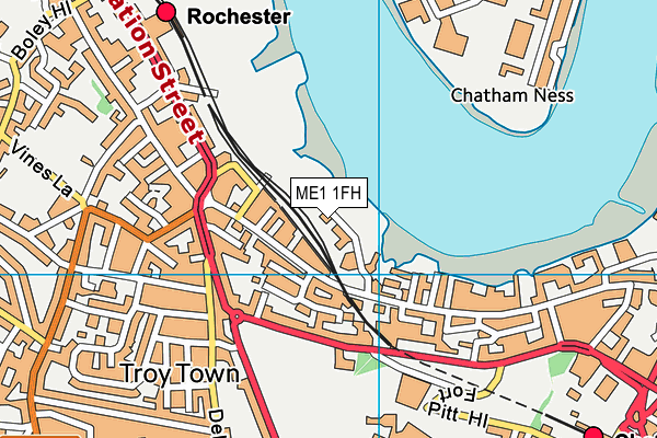 ME1 1FH map - OS VectorMap District (Ordnance Survey)