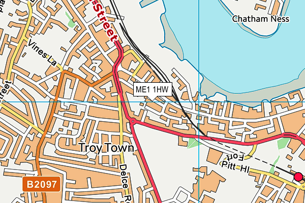 ME1 1HW map - OS VectorMap District (Ordnance Survey)