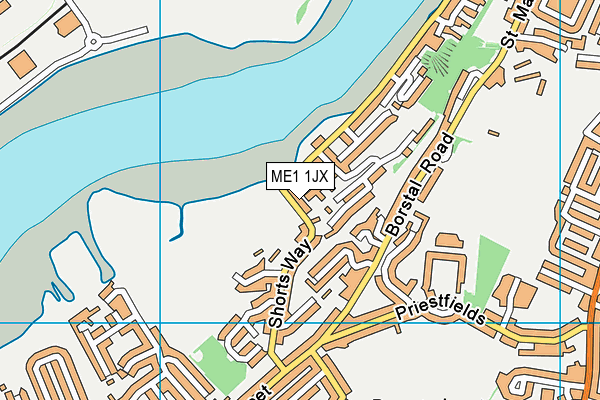 ME1 1JX map - OS VectorMap District (Ordnance Survey)