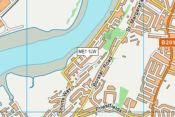 ME1 1LW map - OS VectorMap District (Ordnance Survey)