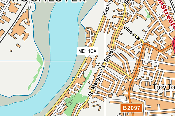 ME1 1QA map - OS VectorMap District (Ordnance Survey)