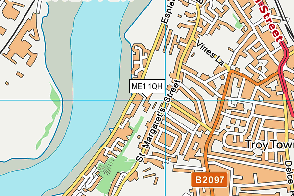 ME1 1QH map - OS VectorMap District (Ordnance Survey)