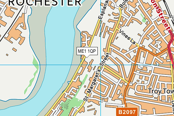ME1 1QP map - OS VectorMap District (Ordnance Survey)
