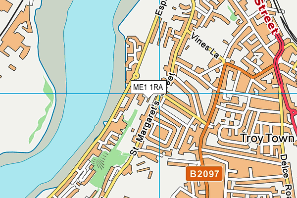 ME1 1RA map - OS VectorMap District (Ordnance Survey)
