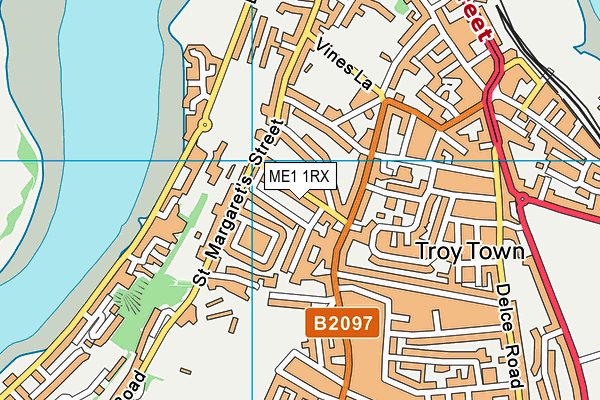 ME1 1RX map - OS VectorMap District (Ordnance Survey)