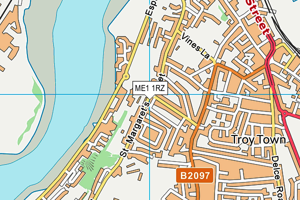 ME1 1RZ map - OS VectorMap District (Ordnance Survey)