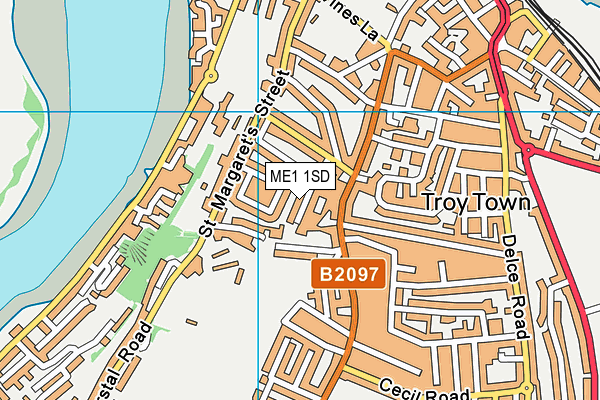 ME1 1SD map - OS VectorMap District (Ordnance Survey)