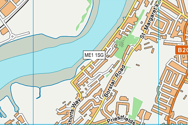 ME1 1SG map - OS VectorMap District (Ordnance Survey)