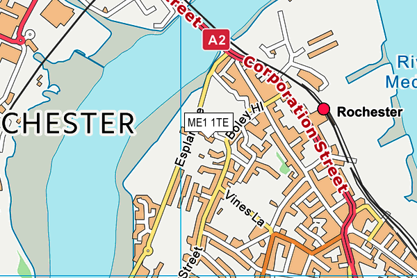 King's School, Rochester map (ME1 1TE) - OS VectorMap District (Ordnance Survey)