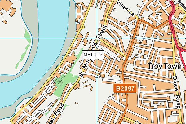 ME1 1UP map - OS VectorMap District (Ordnance Survey)