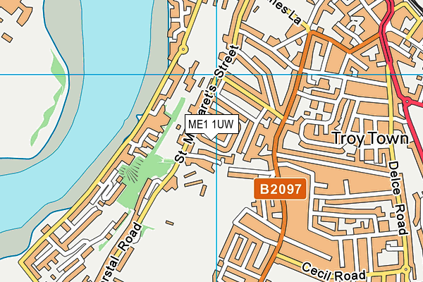 ME1 1UW map - OS VectorMap District (Ordnance Survey)