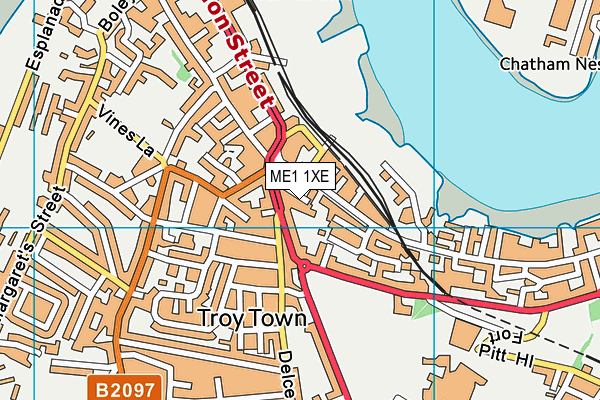 ME1 1XE map - OS VectorMap District (Ordnance Survey)
