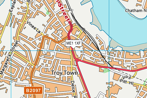 Rochester Independent College map (ME1 1XF) - OS VectorMap District (Ordnance Survey)