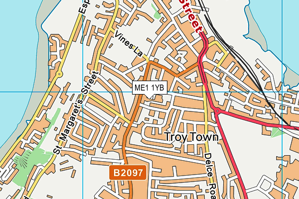 ME1 1YB map - OS VectorMap District (Ordnance Survey)