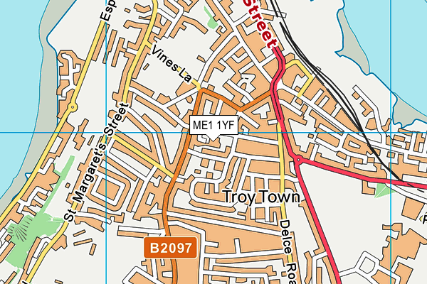 ME1 1YF map - OS VectorMap District (Ordnance Survey)