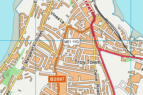 ME1 1YG map - OS VectorMap District (Ordnance Survey)