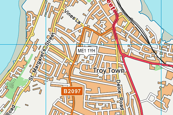 ME1 1YH map - OS VectorMap District (Ordnance Survey)