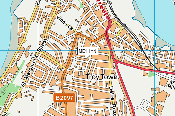 ME1 1YN map - OS VectorMap District (Ordnance Survey)