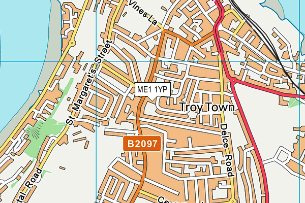 ME1 1YP map - OS VectorMap District (Ordnance Survey)