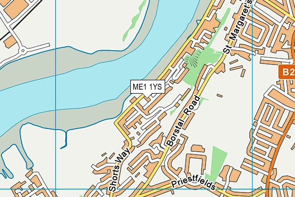 ME1 1YS map - OS VectorMap District (Ordnance Survey)