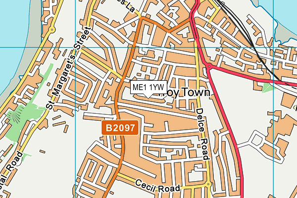 ME1 1YW map - OS VectorMap District (Ordnance Survey)
