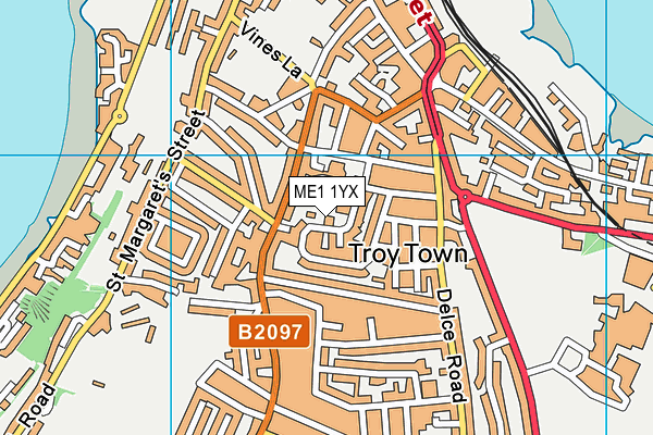ME1 1YX map - OS VectorMap District (Ordnance Survey)