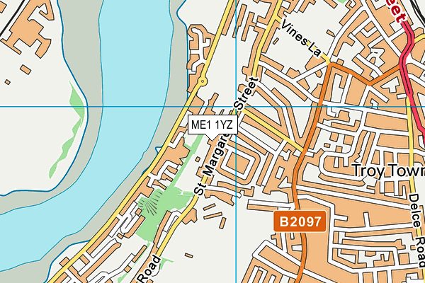 ME1 1YZ map - OS VectorMap District (Ordnance Survey)