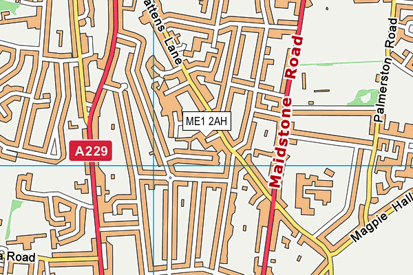 ME1 2AH map - OS VectorMap District (Ordnance Survey)