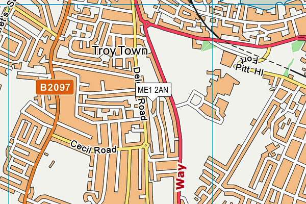 ME1 2AN map - OS VectorMap District (Ordnance Survey)