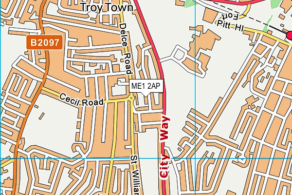 ME1 2AP map - OS VectorMap District (Ordnance Survey)