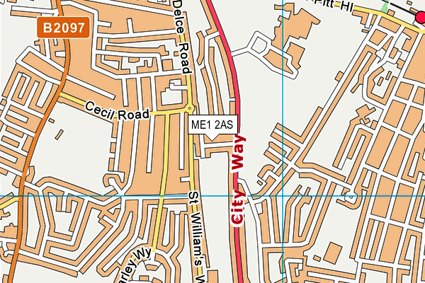 ME1 2AS map - OS VectorMap District (Ordnance Survey)