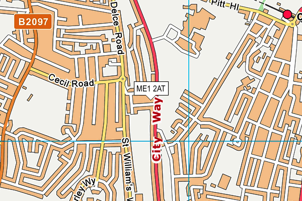 ME1 2AT map - OS VectorMap District (Ordnance Survey)