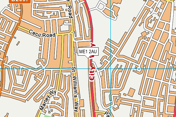 ME1 2AU map - OS VectorMap District (Ordnance Survey)