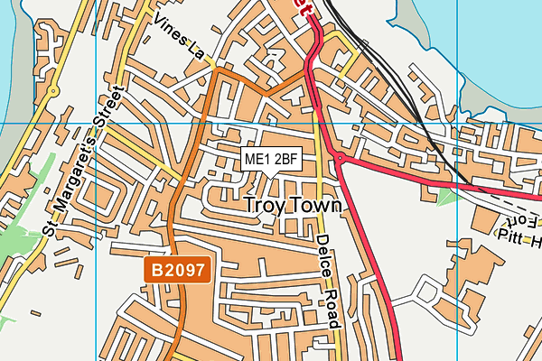 ME1 2BF map - OS VectorMap District (Ordnance Survey)