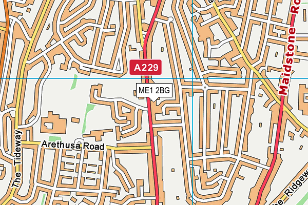 ME1 2BG map - OS VectorMap District (Ordnance Survey)