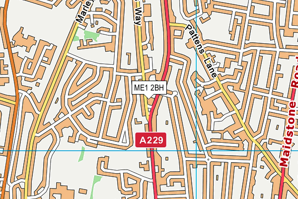 ME1 2BH map - OS VectorMap District (Ordnance Survey)