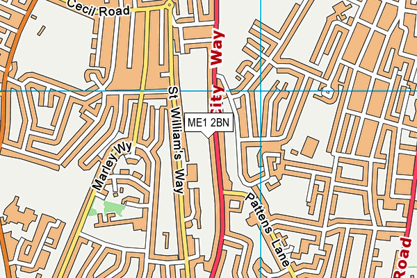 ME1 2BN map - OS VectorMap District (Ordnance Survey)