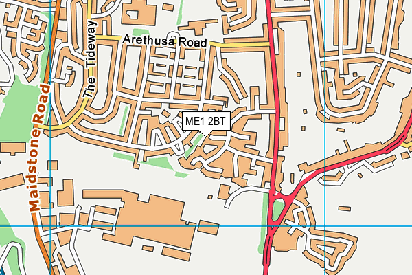 ME1 2BT map - OS VectorMap District (Ordnance Survey)