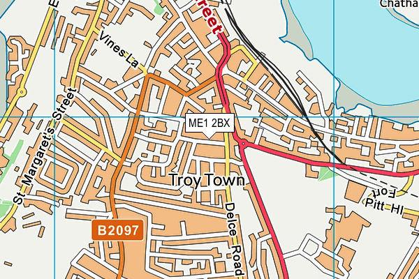 ME1 2BX map - OS VectorMap District (Ordnance Survey)