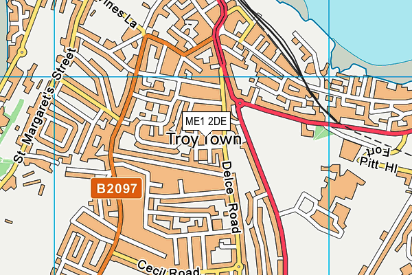 ME1 2DE map - OS VectorMap District (Ordnance Survey)