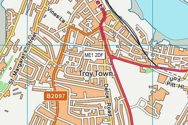 ME1 2DF map - OS VectorMap District (Ordnance Survey)