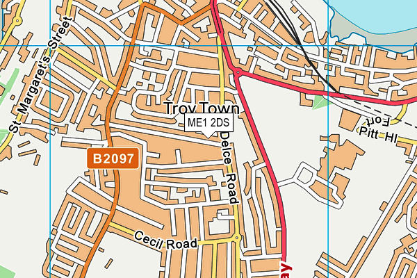 ME1 2DS map - OS VectorMap District (Ordnance Survey)