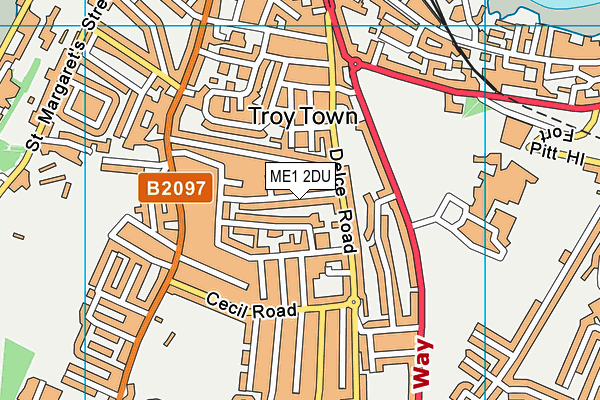 ME1 2DU map - OS VectorMap District (Ordnance Survey)