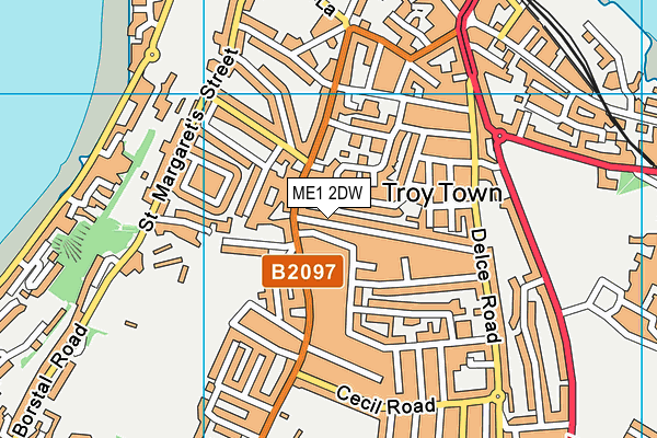ME1 2DW map - OS VectorMap District (Ordnance Survey)