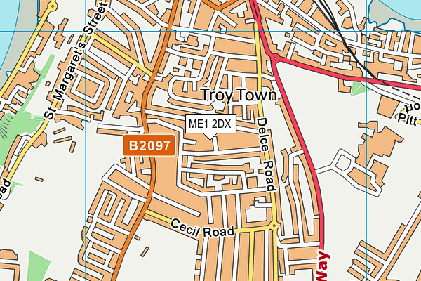 ME1 2DX map - OS VectorMap District (Ordnance Survey)