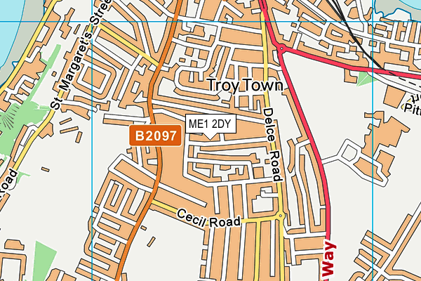 ME1 2DY map - OS VectorMap District (Ordnance Survey)